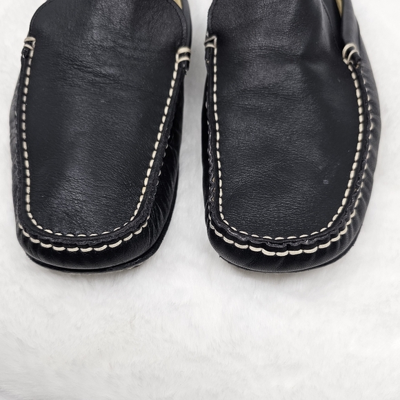 Faconnable Marli black leather slip on loafers Size 37 - Picture 2 of 11